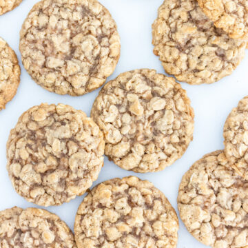 A scatter of Classic Oatmeal Cookies.