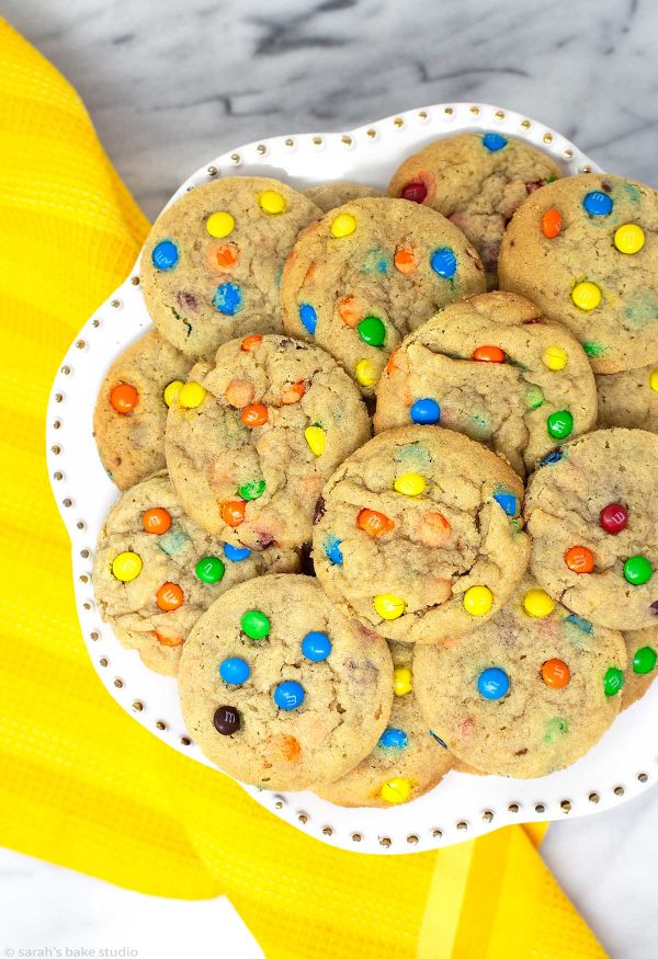 M&M Cookies - positively delightful, soft and chewy cookies, loaded with colorful mini M&M's candies.