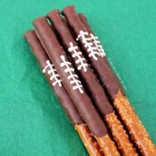 Chocolate Football Pretzel Rods from Sarah's Bake Studio