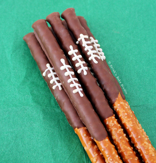 Chocolate Football Pretzel Rods