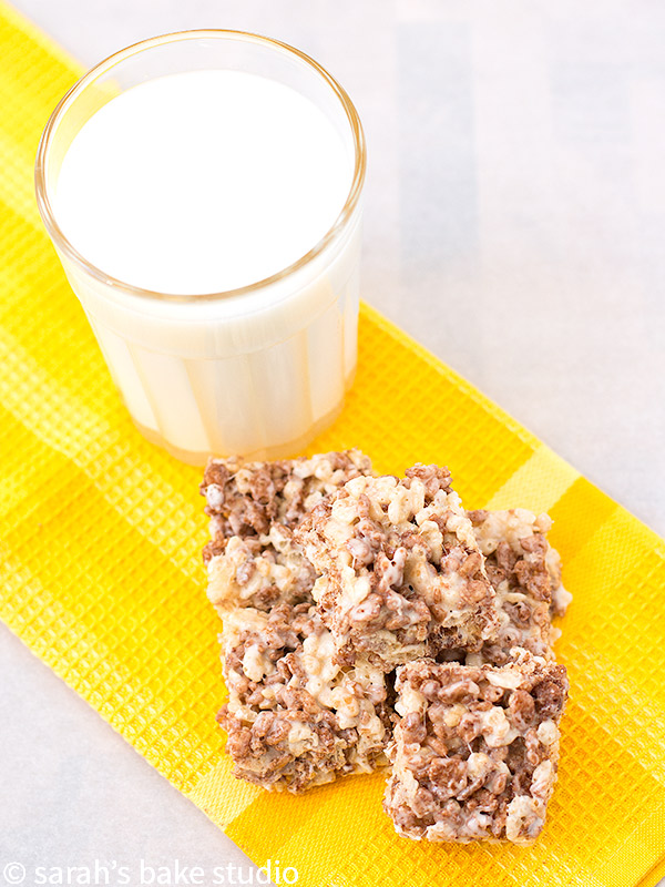 Marble Rice Krispies Treats – the happy marriage of Rice Krispies with Cocoa Krispies; your new favorite twist on this easy, chewy, crunchy, popular sweet treat!