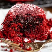 red velvet molten lava cupcakes