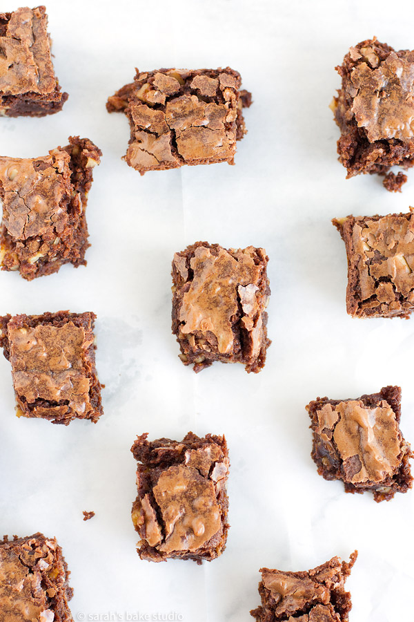 Bite-Size Walnut Brownies – stress-free, homemade brownies that have the perfect amount of cakey, chewy, chocolatey, fudgy, and chopped walnuts; it’s the complete package in homemade brownies.