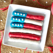 Chocolate-Covered Pretzel Flags.