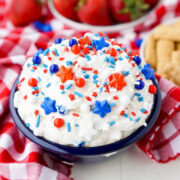 Red White and Blue Cake Batter Dip.