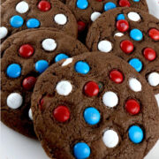 Red White and Blue M&M Cookies.