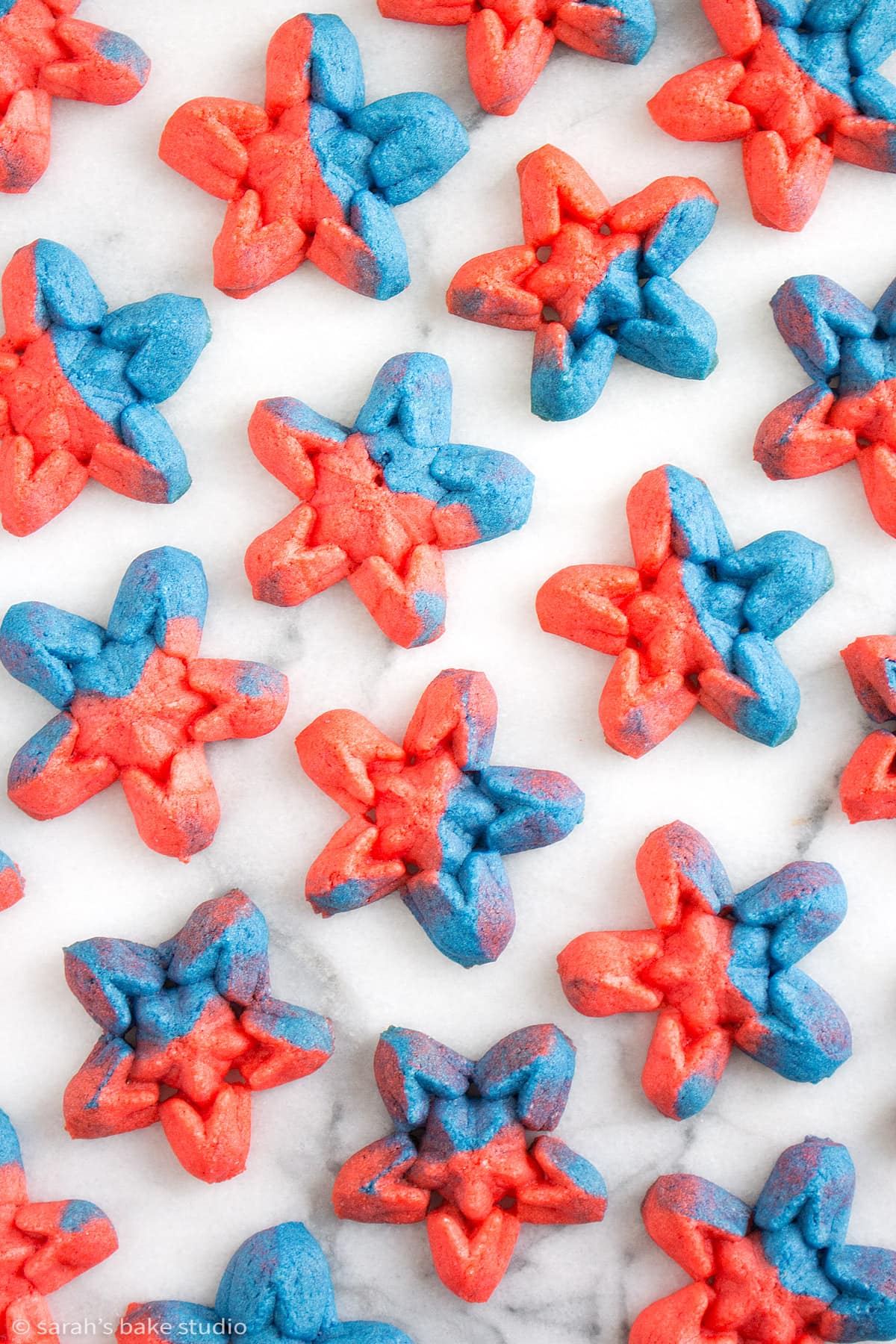 a flatlay of patriotic butter cookies