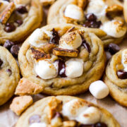 Toasted S'mores Chocolate Chip Cookies.