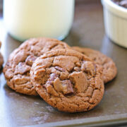 chewy double chocolate chunk cookies
