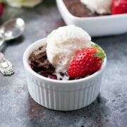 strawberry chocolate dump cake for two