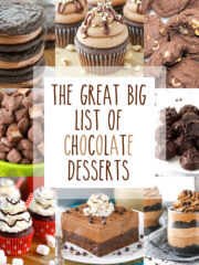 a collage of chocolate dessert recipes.