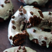 baked mint chocolate chip donuts