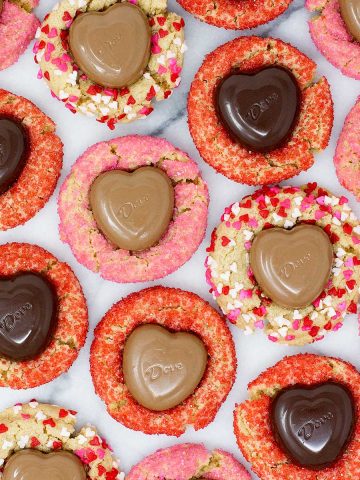 a collection of valentine peanut butter blossoms