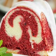 vanilla red velvet marbled pound cake