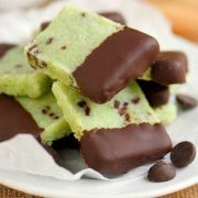 chocolate dipped mint shortbread cookies