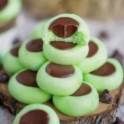 chocolate mint cream cheese buttons