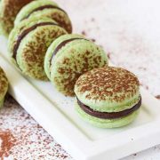 chocolate mint french macarons