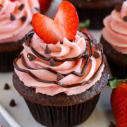 Chocolate Strawberry Cupcakes from Celebrating Sweets.