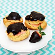 Chocolate Covered Strawberry Cream Puffs from The Redhead Baker.