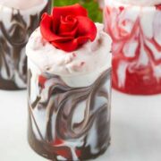 Chocolate Cups with Strawberry Mousse from The Wicked Noodle.