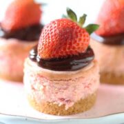 Chocolate Strawberry Mini Cheesecakes from Handle the Heat.