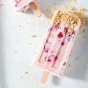 Roasted Strawberry Cheesecake Popsicles from The Speckled Palate.