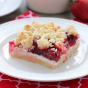 Strawberries and Cream Crumb Bars for Dessert Now Dinner Later.