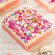 Strawberry Cookie Bars from Averie Cooks.