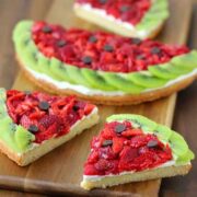 Strawberry Kiwi Fruit Pizza Watermelon from Hungry Happenings.