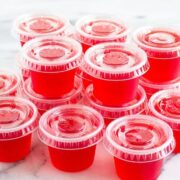 Strawberry Lemonade Jello Shots from Sarah's Bake Studio.