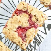 Strawberry Rhubarb Oatmeal Bars from Bunsen Burner Bakery.