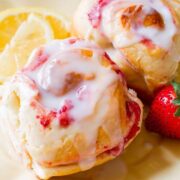 Strawberry Rolls with Lemon Glaze from Sally's Baking.