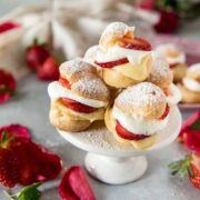 Strawberry Rose Profiteroles from The Crumby Kitchen.