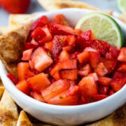 Strawberry Salsa with Pie Crust Chips from Crazy for Crust.