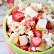 Strawberry Shortcake Popcorn from Love Bakes Good Cakes.