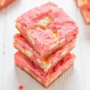 Strawberry White Chocolate Gooey Bars from Averie Cooks.