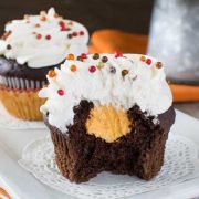 chocolate pumpkin cream filled cupcakes