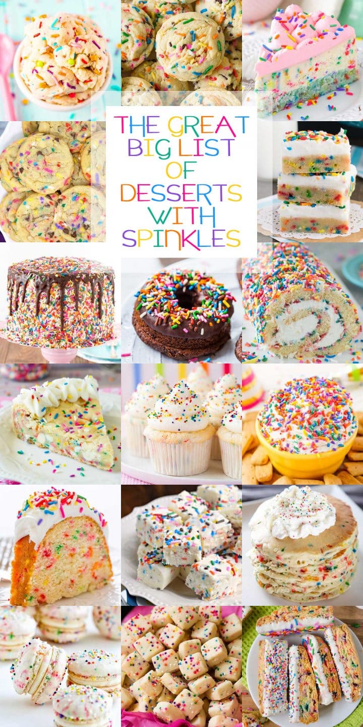 The Great Big List of Desserts with Sprinkles • Sarahs Bake Studio