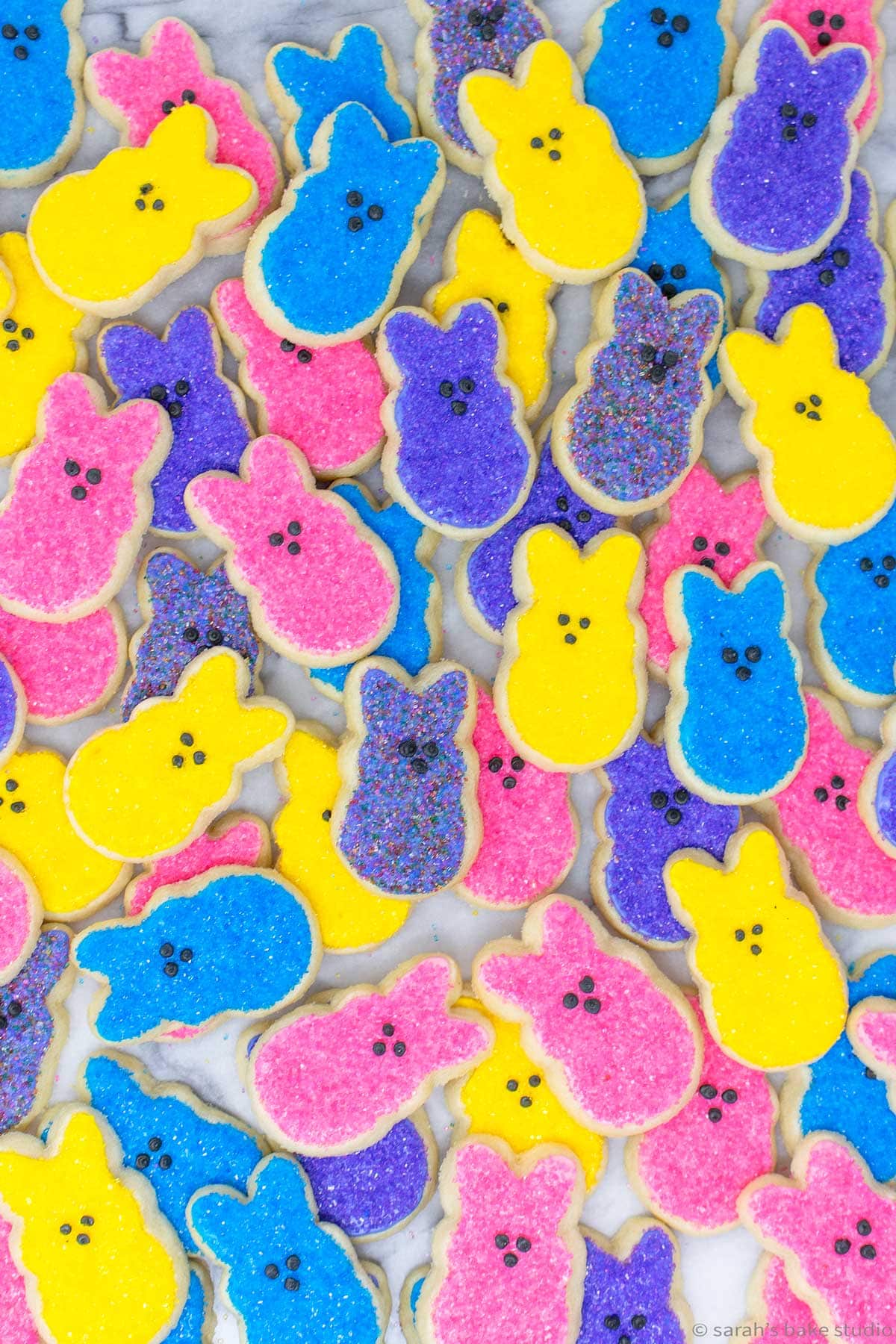 a pile of PEEPS Easter Bunny Sugar Cookies