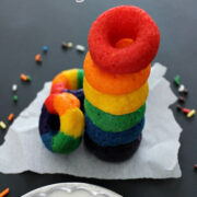mini rainbow doughnuts