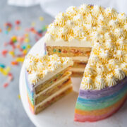 rainbow fruity pebble cake