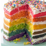 rainbow naked cake