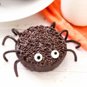 Mini Chocolate Spider Donuts.