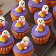 Ghost and Candy Corn Mini Cupcakes.