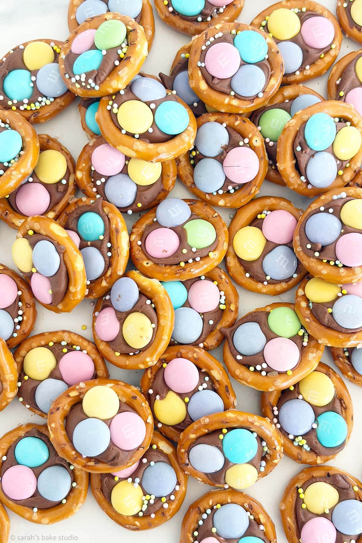 A scattered pile of Spring Pretzel Bites.