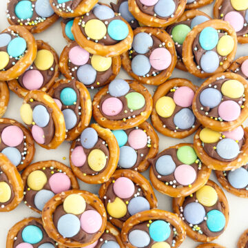 A scattered stack of Spring Pretzel Bites.