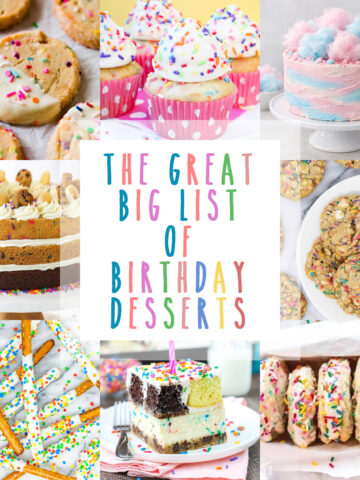 A collage of birthday desserts.