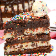 Brownie Cookie Dough Cake from The Soccer Mom Blog.
