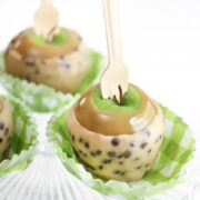 Chocolate Chip Cookie Dough Caramel Apples from Sprinkle Bakes.