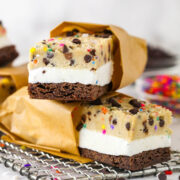 Brownie Cookie Dough Ice Cream Sandwiches from Life Love and Sugar.